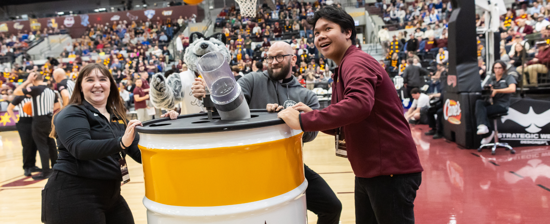 Jake Bartilad at a Loyola men's basketball game.